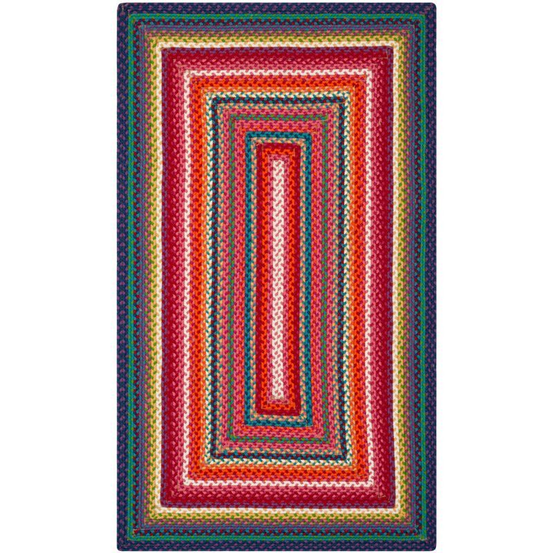 Handwoven Multicolor Braided Oval Synthetic Area Rug, 3' x 5'