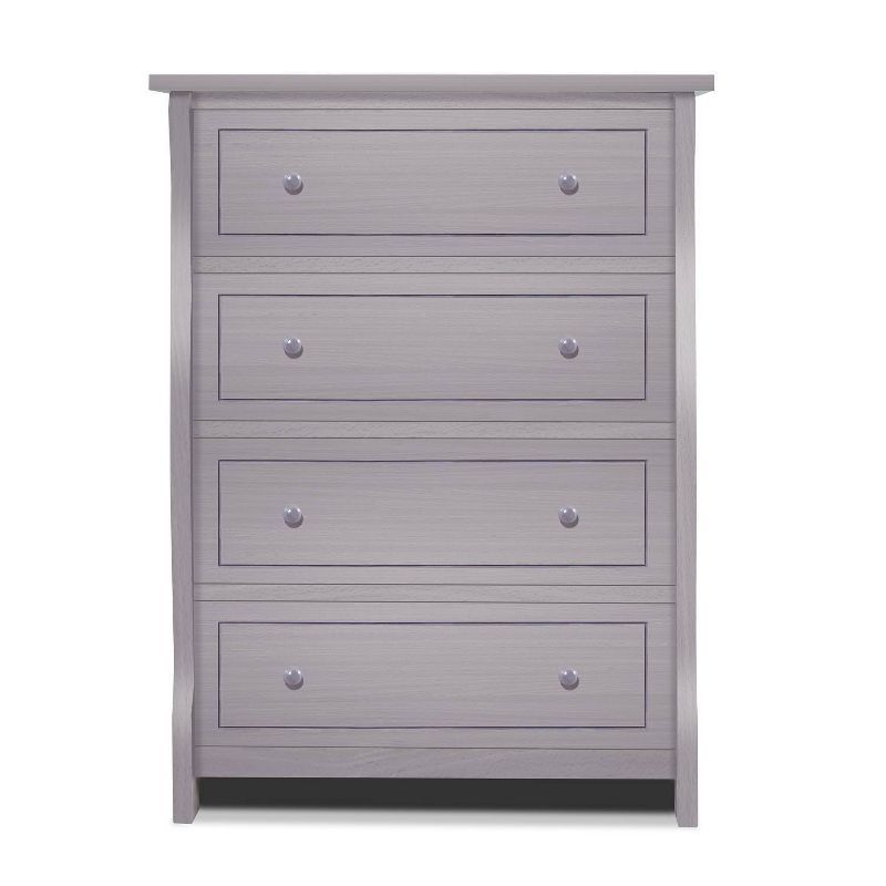 Weathered Gray Double Nursery Vertical 4-Drawer Dresser