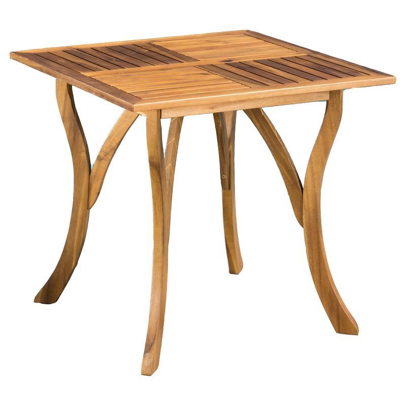 Hermosa 31.5" Square Teak Finish Acacia Wood Outdoor Table