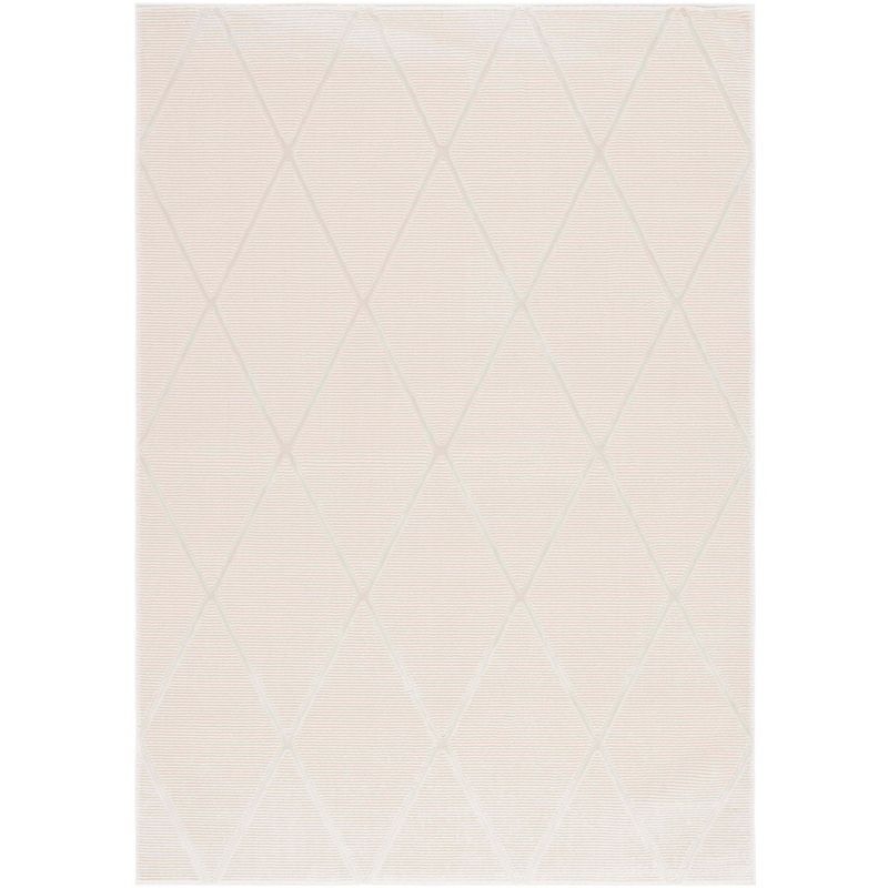 Ivory Rectangular Synthetic Non-slip Area Rug