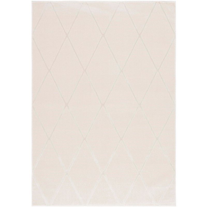 Ivory Rectangular Synthetic Non-slip Area Rug