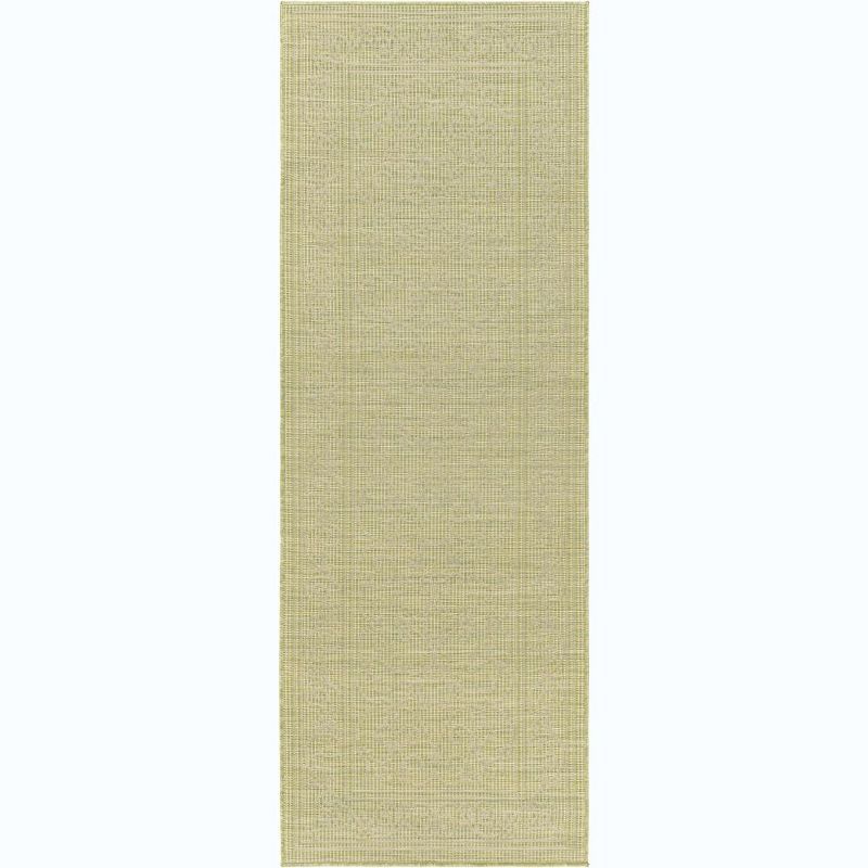 Castricum Light Green Synthetic Fur Runner Rug 2'6" x 7'3"