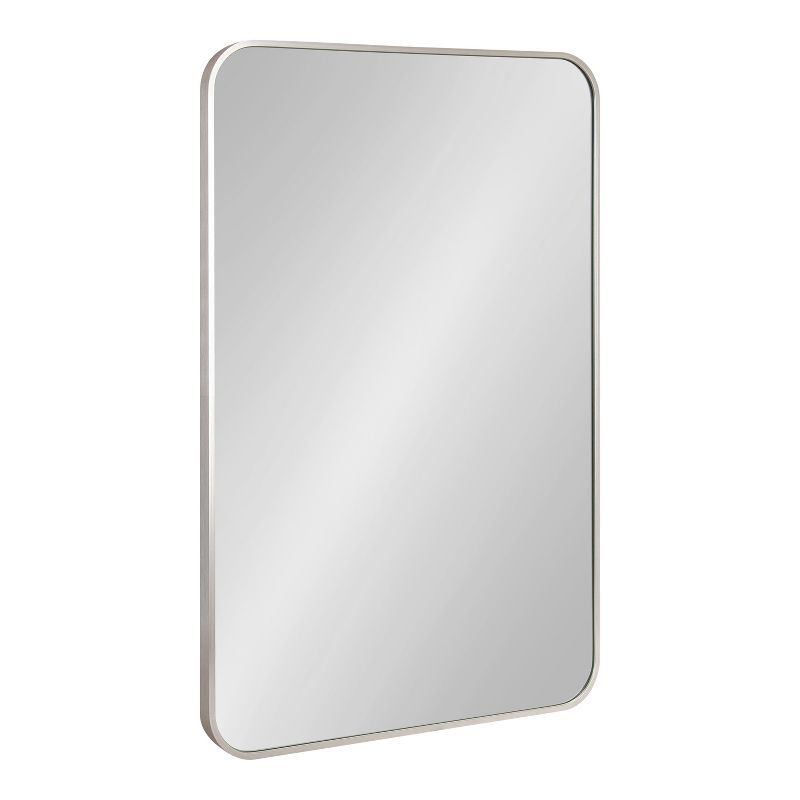 Zayda Sleek Silver Aluminum 20"x30" Minimalist Wall Mirror