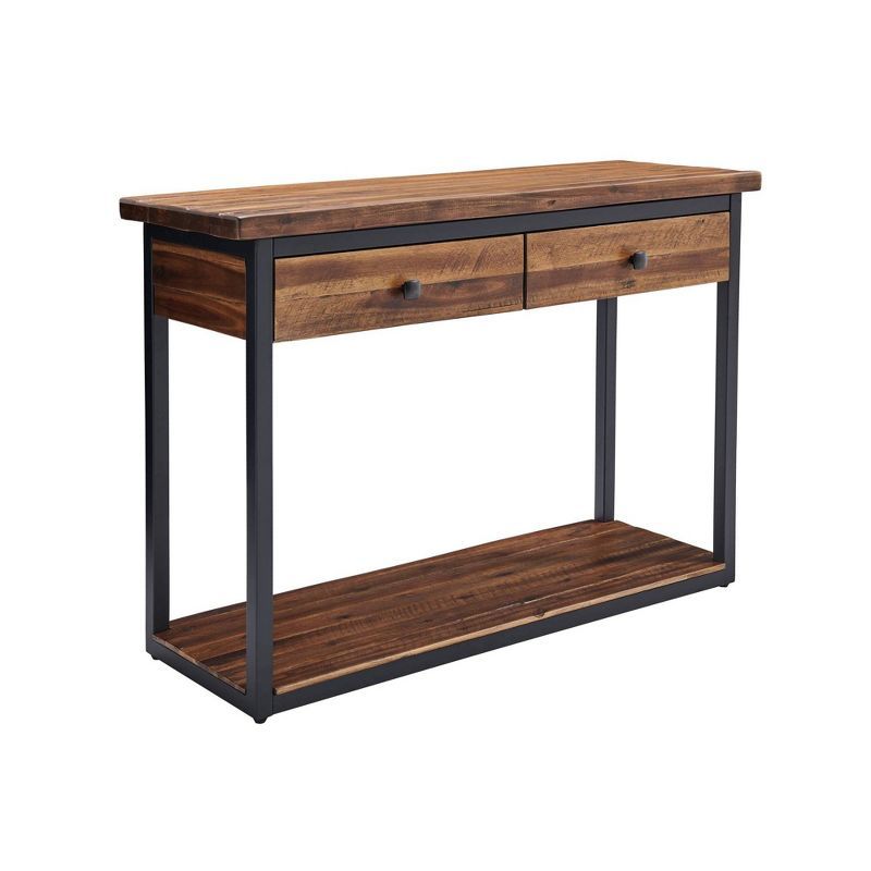 Claremont 46'' Rustic Wood and Metal Console Table with Storage