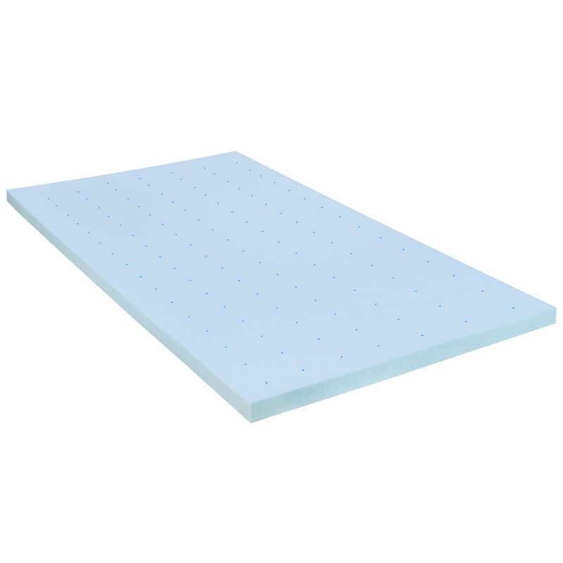 Twin Blue Gel Memory Foam Mattress Topper, 2 Inch