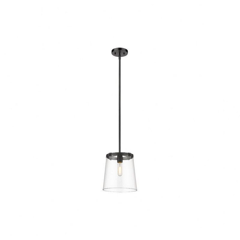 Callista Matte Black Hand-Crafted Glass Pendant Light