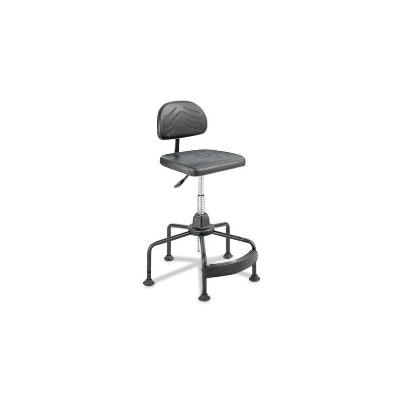 Black High-Back Swivel Task Chair with Metal Base