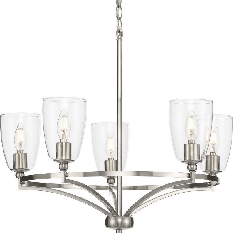 Parkhurst Brushed Nickel 5-Light Chandelier with Glass Shades