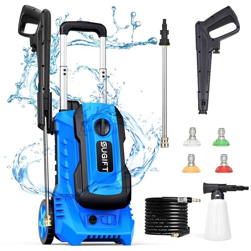 Sugift 3300 PSI Blue Electric High Pressure Washer with Accessories