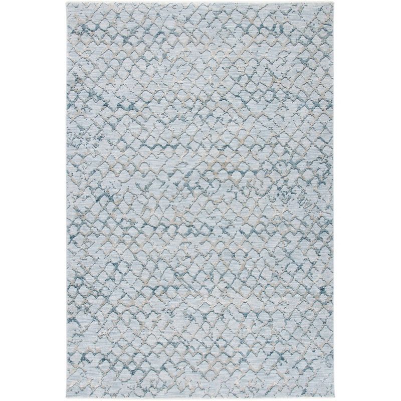 Light Blue Hand-Knotted Synthetic 4' x 6' Area Rug