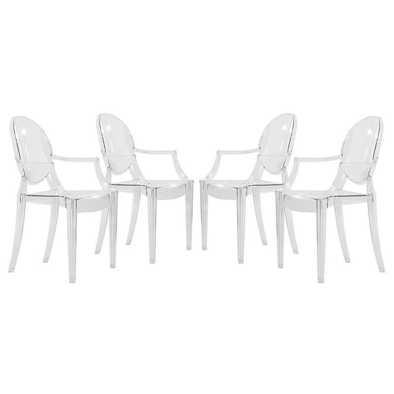 Carroll Clear Acrylic Stackable Dining Chairs, Set of 4