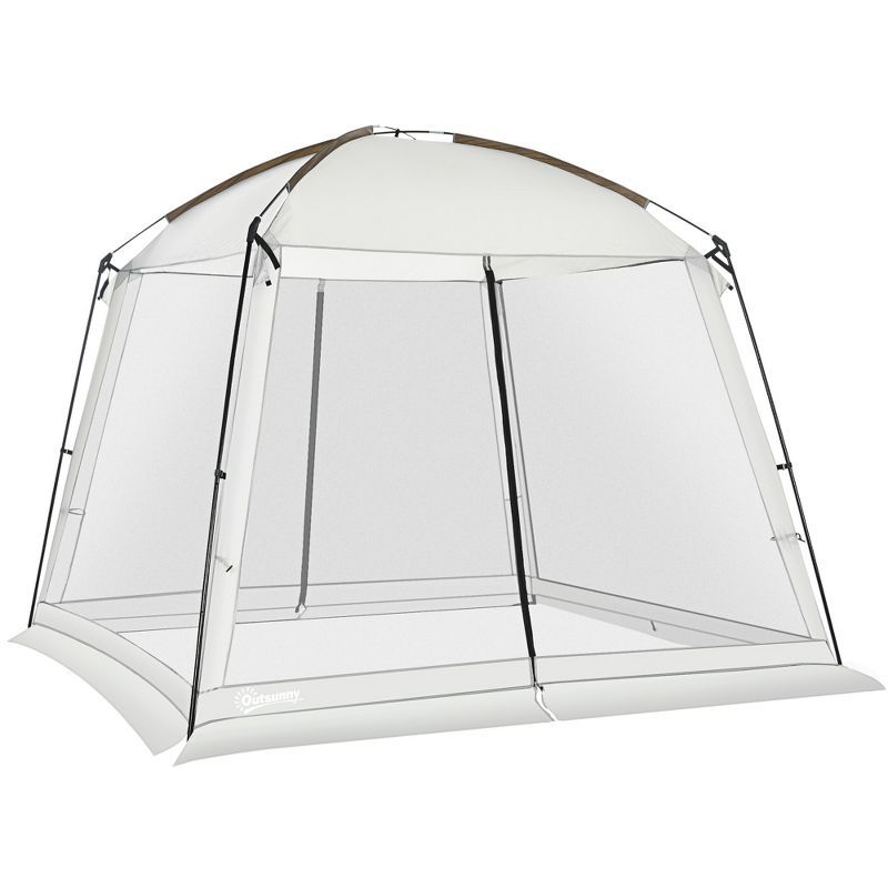 White 8-Person Summer Camping Screen House with Carry Bag