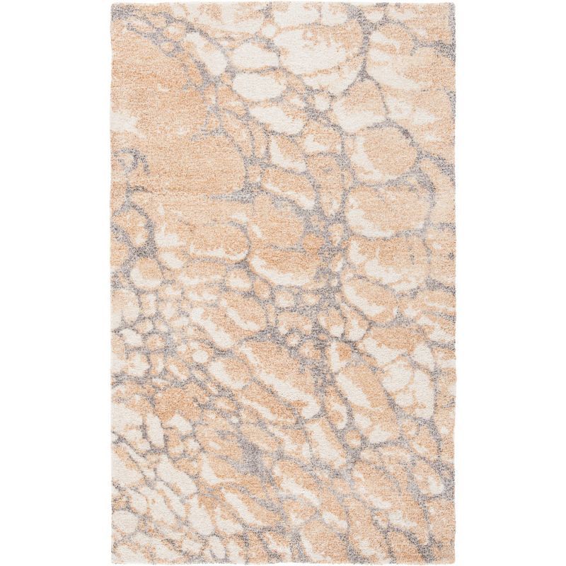 Ivory and Gold Hand-Tufted Wool Area Rug, 3' x 5'