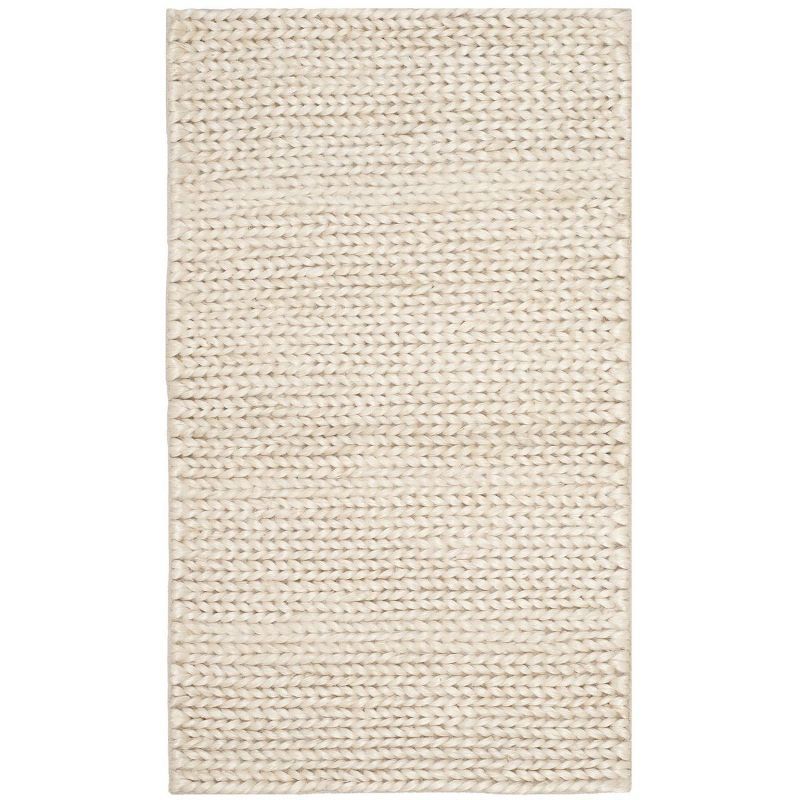 Hand-Knotted Ivory Jute 3' x 5' Non-Slip Area Rug