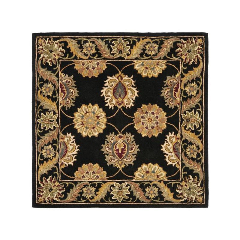 Heritage Black Hand-Tufted Wool 8' x 8' Square Area Rug