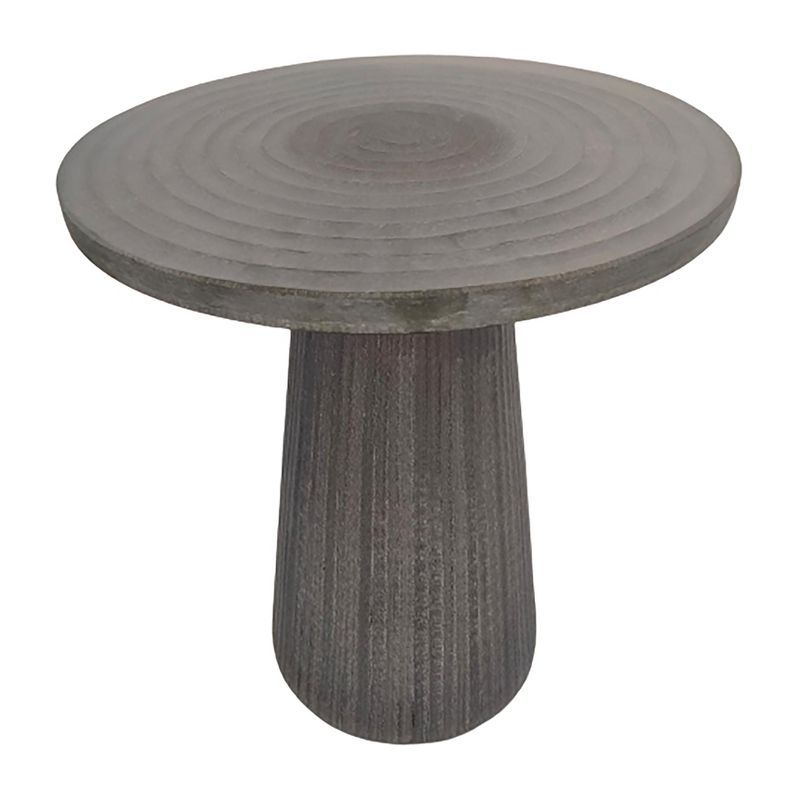 Smokey Brown Round Glass and Metal Accent Table, 18"