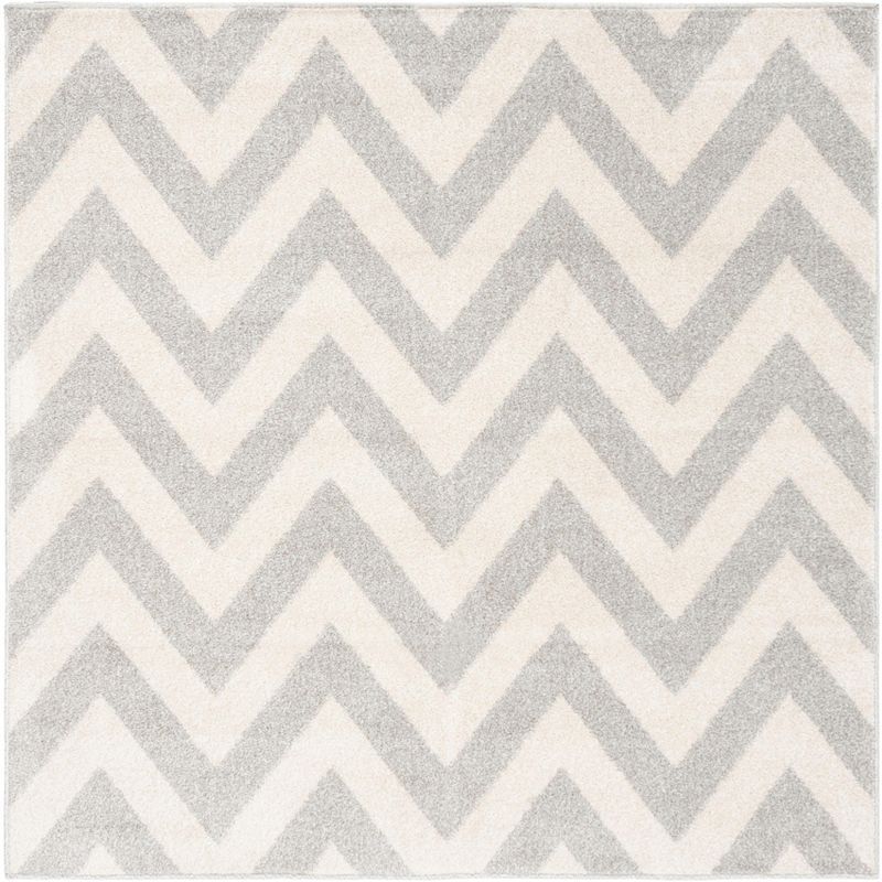 Luxor Light Grey-Beige Hand-Knotted Easy-Care Square Rug