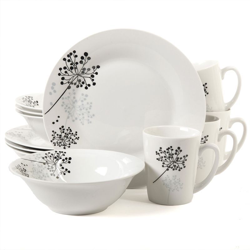 Netherwood Floral Porcelain 12-Piece Dinnerware Set