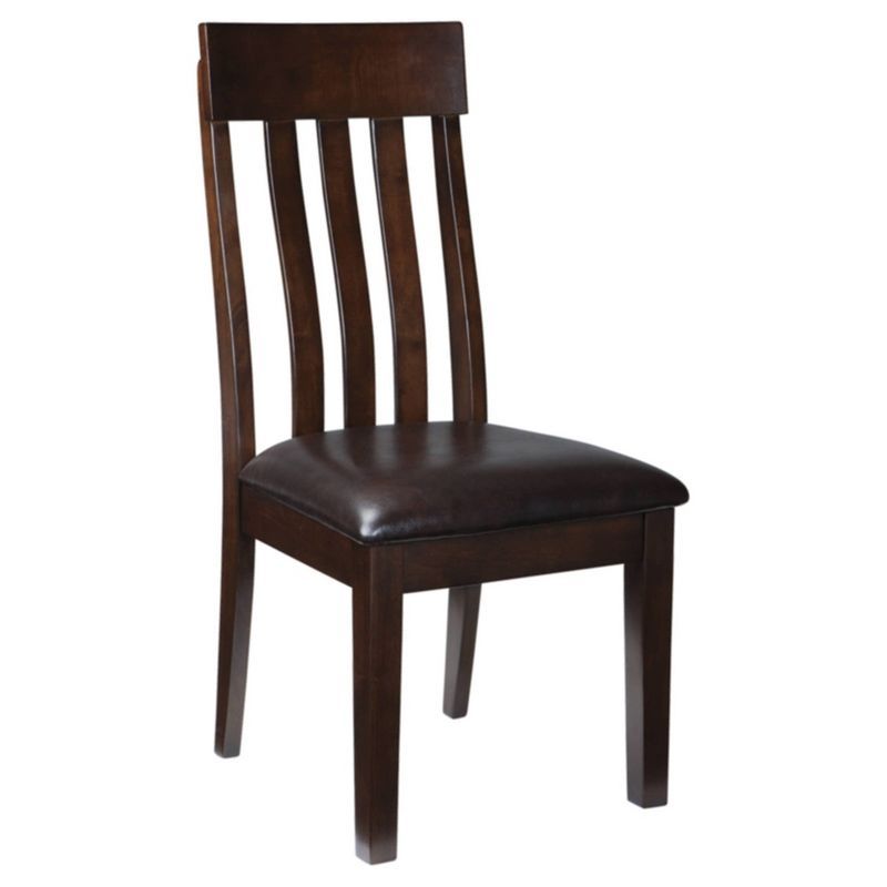 Haddigan Dark Brown Upholstered Wood Side Chair Set