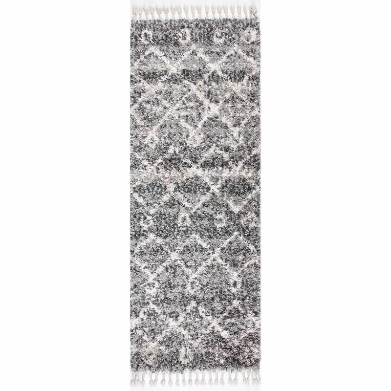 Transitional Kristi Easy-Care Shag Runner Rug, 2' 6" x 8', Gray