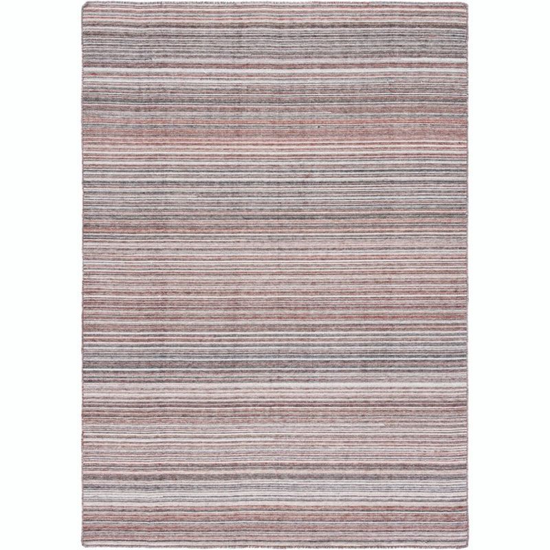 Handmade Red and Grey Synthetic Flat Woven Area Rug, 5' x 8'