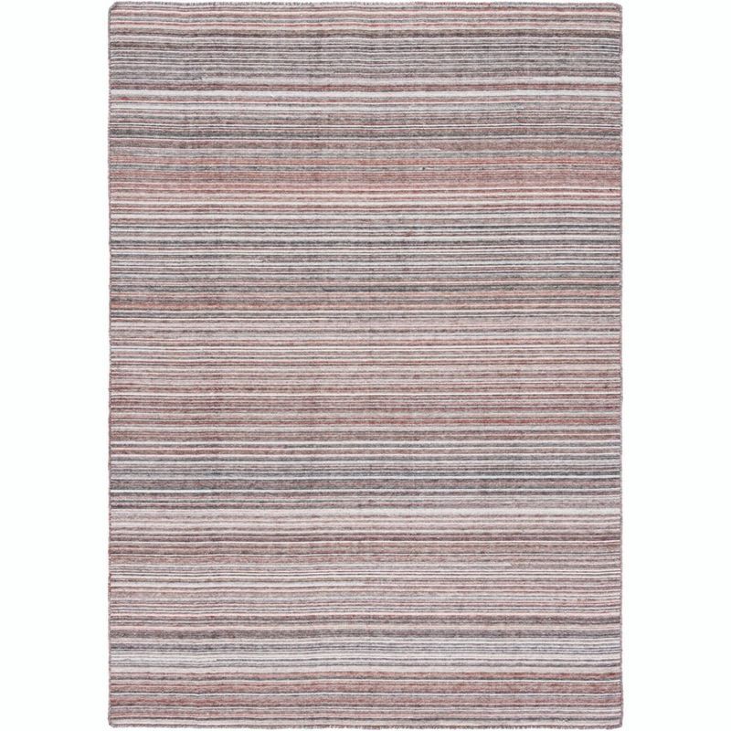 Red and Grey Handmade Flat Weave Wool Area Rug 4' x 6'