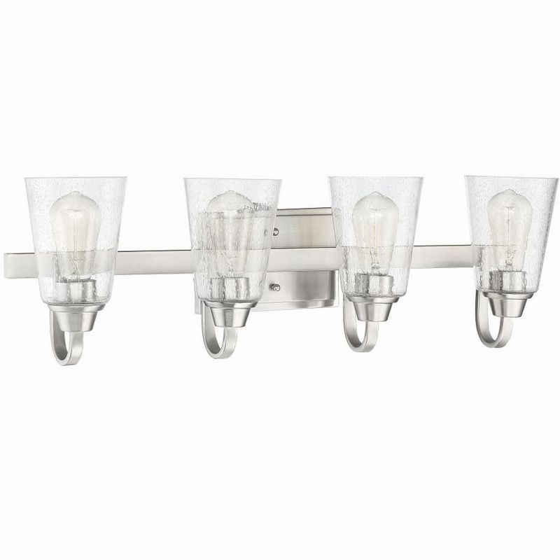 Grace 5-Light Down Chandelier in Brushed Polished Nickel with Frosted Glass Shades