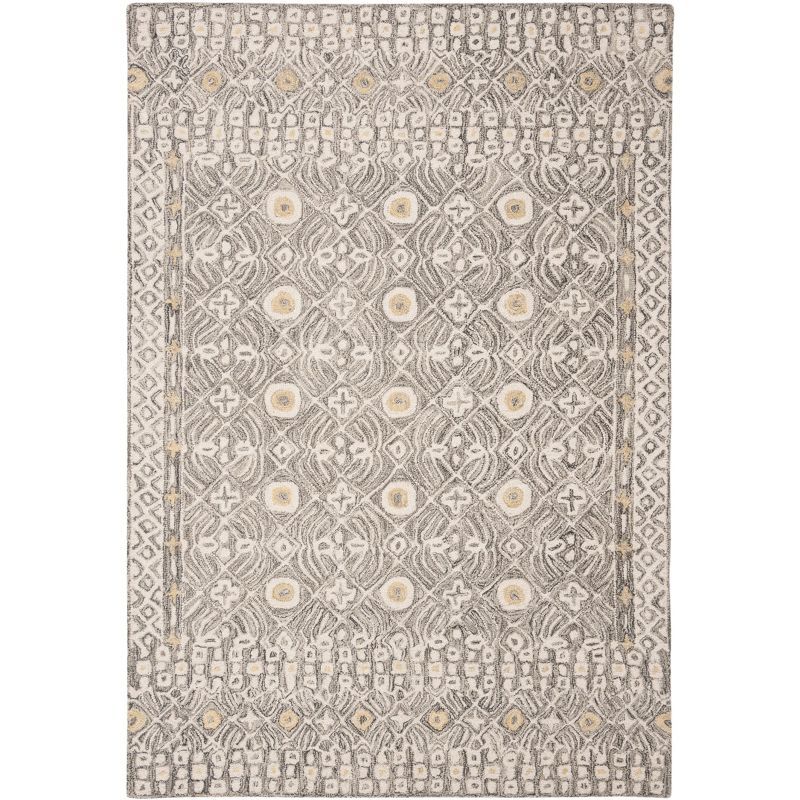 Ivory Elegance Hand-Tufted Wool Rectangular Area Rug, 4' x 6'