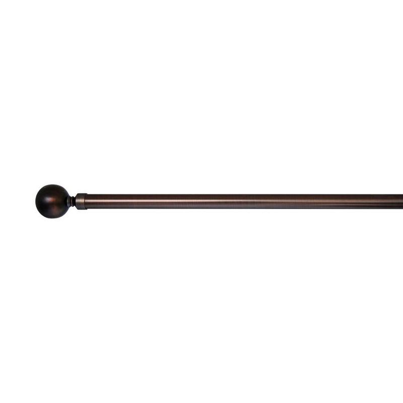 Antique Bronze Adjustable Steel Curtain Rod with Ball Finial