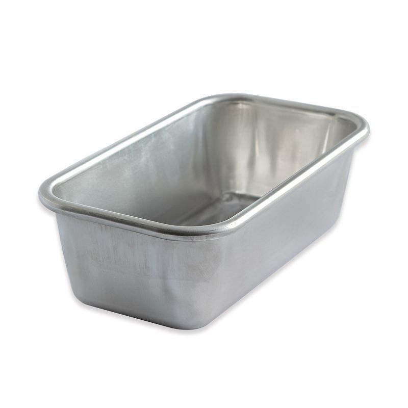 Silver Aluminum Non-Stick 1 Pound Loaf Pan with Lid