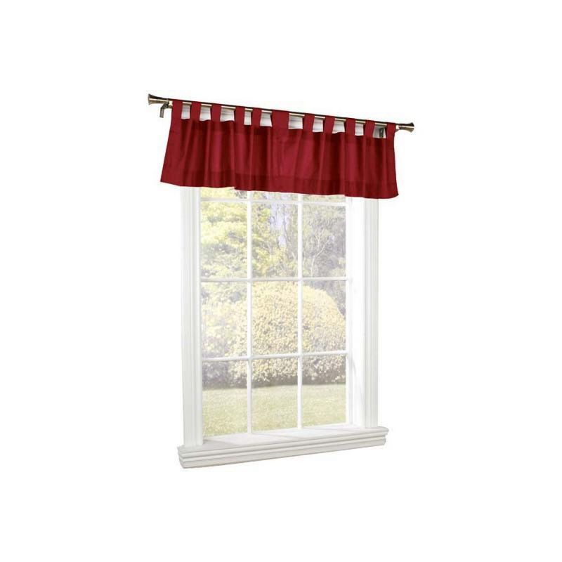 Burgundy Cotton Tab Top Insulated Valance - 40"x15"