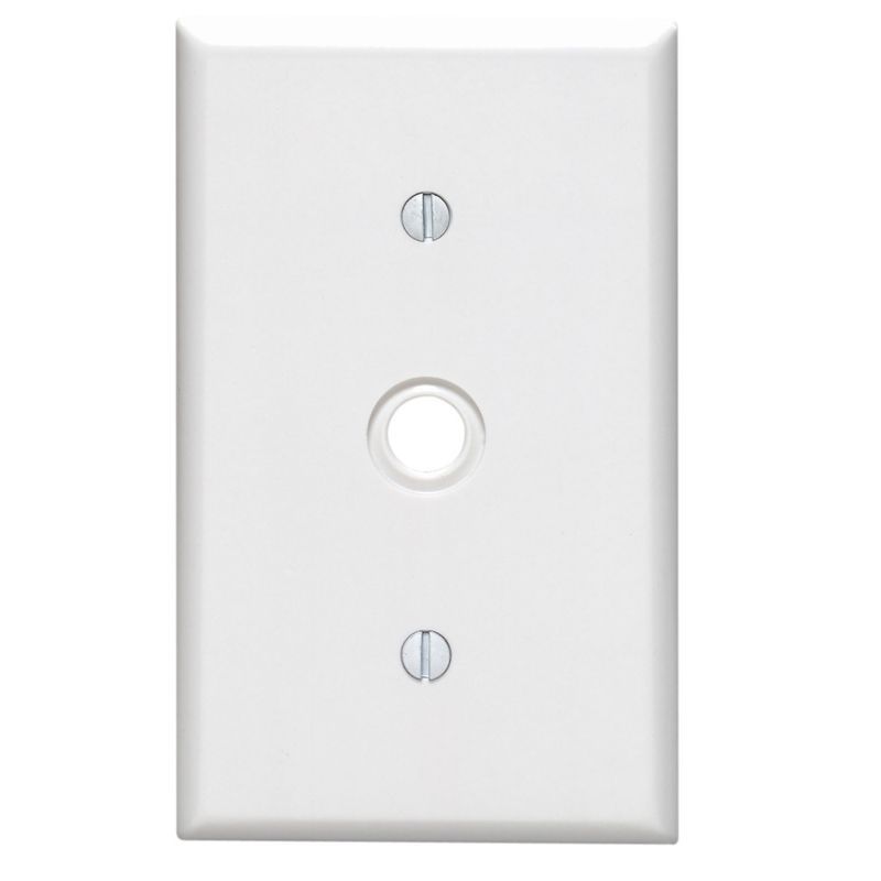 Leviton White Rectangle Plastic Telephone Cable Wall Plate