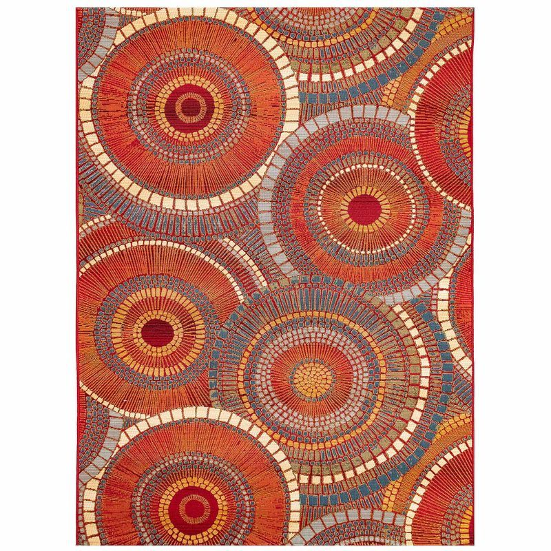 Saffron Orange Flat Woven Synthetic Indoor/Outdoor Rug