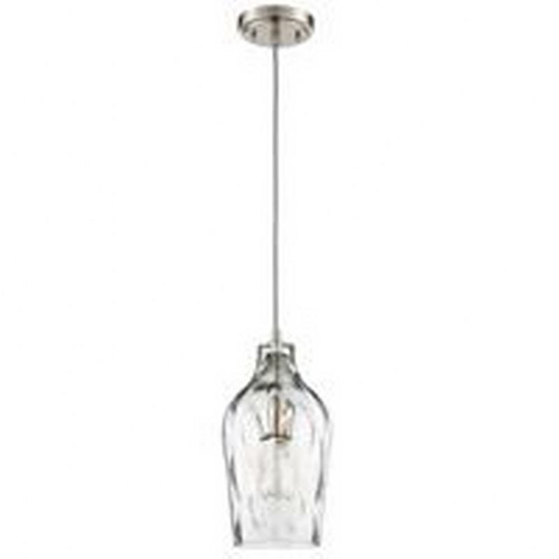 Brushed Nickel Mini Pendant with Clear Glass Shade