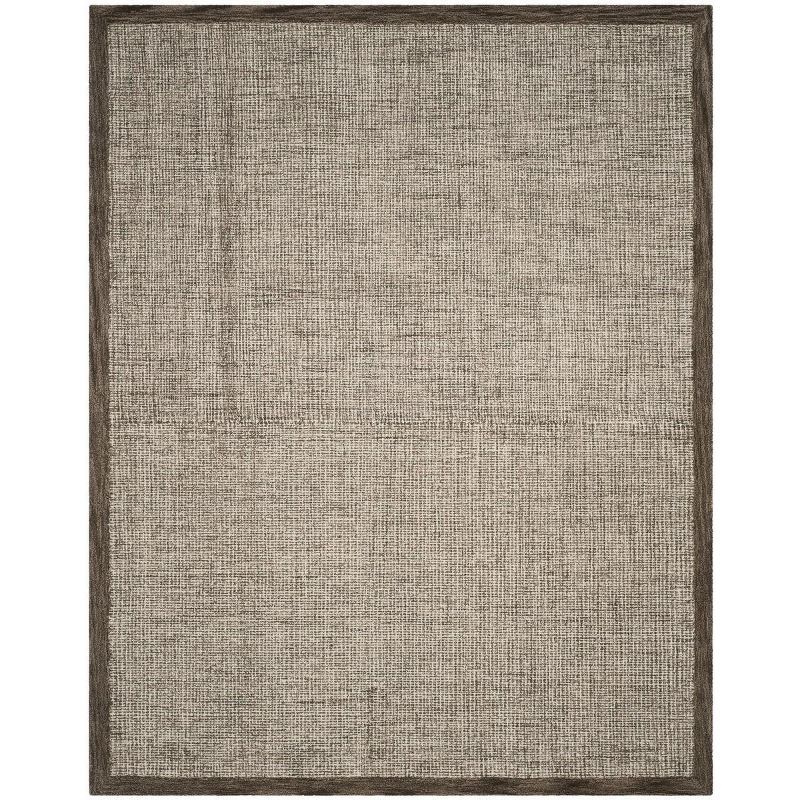 Ivory Abstract Tufted Wool Rectangular Rug 8' x 10'