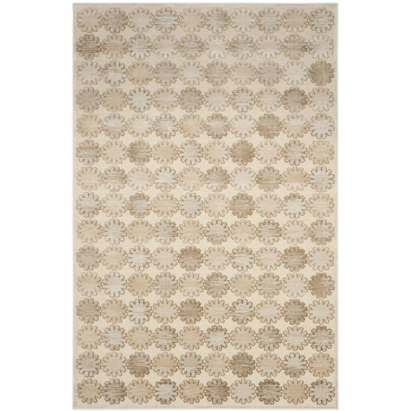 Handmade Stone and Cream Viscose Rectangular Area Rug