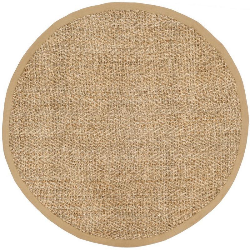 Natural 8' Round Handmade Braided Jute Area Rug