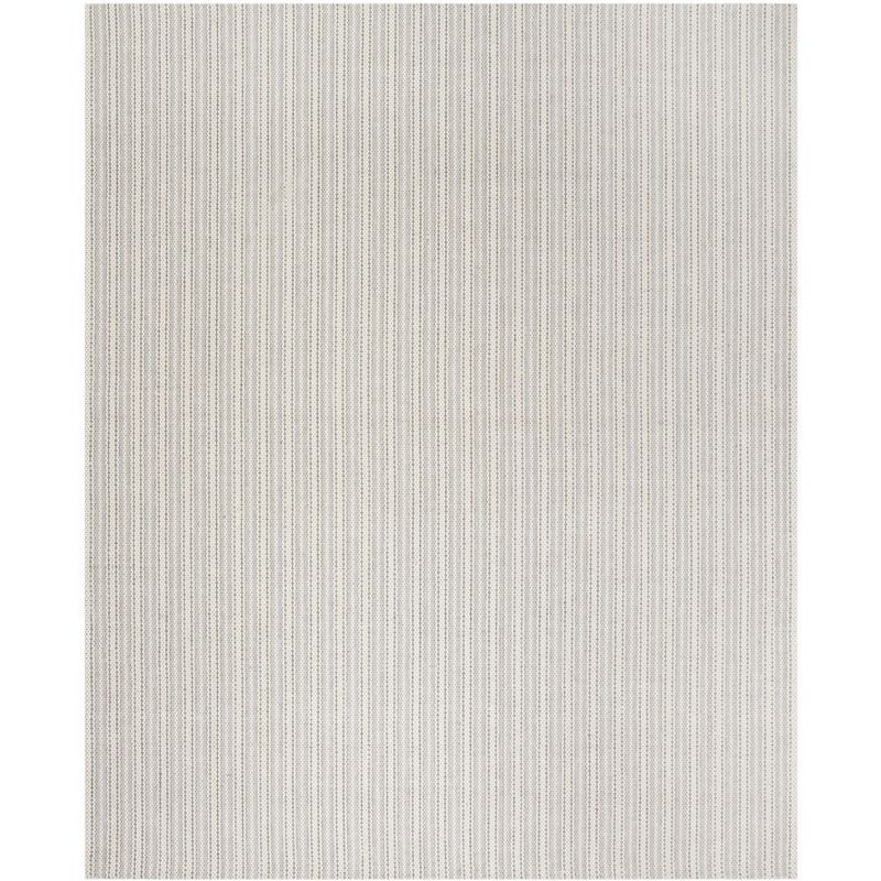 Gray Hand-Knotted Floral Wool and Viscose 8' x 10' Area Rug