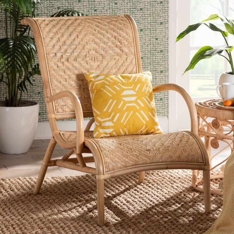 Madura Handcrafted Natural Brown Rattan Lounge Chair