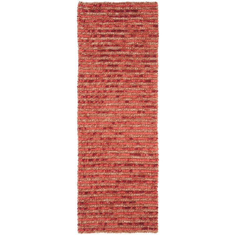 Hand-Knotted Red and Multicolor Wool Runner Rug, 2'6" x 8'