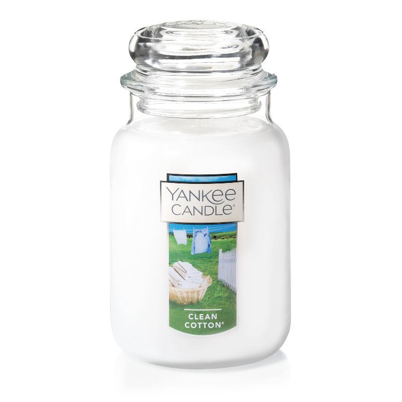 22oz White Clean Cotton Scented Jar Candle