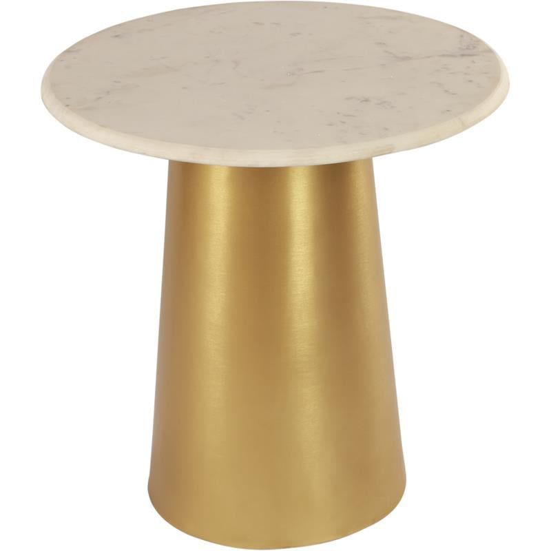 Sorrento 20" Round Marble Top Gold End Table