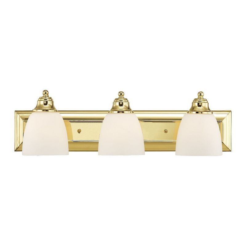 Polished Brass 24" Vanity Light with Satin Opal White Glass