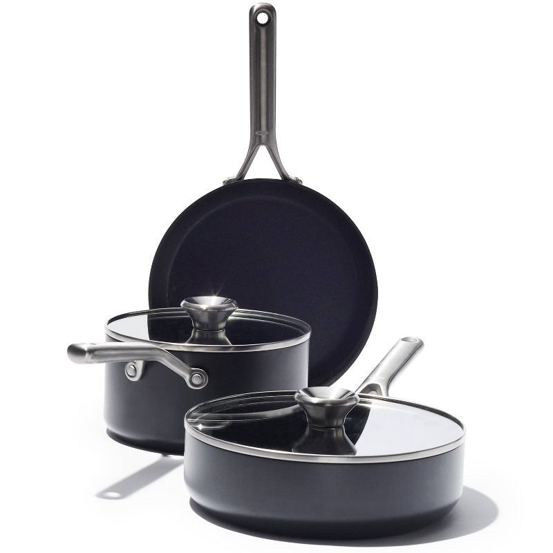 OXO 5-Piece Black Aluminum Non-Stick Cookware Set