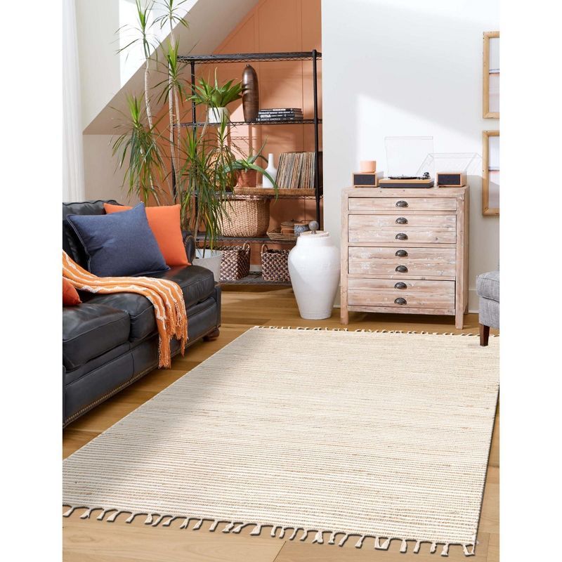 Handmade Beige and Ivory Braided Jute Area Rug