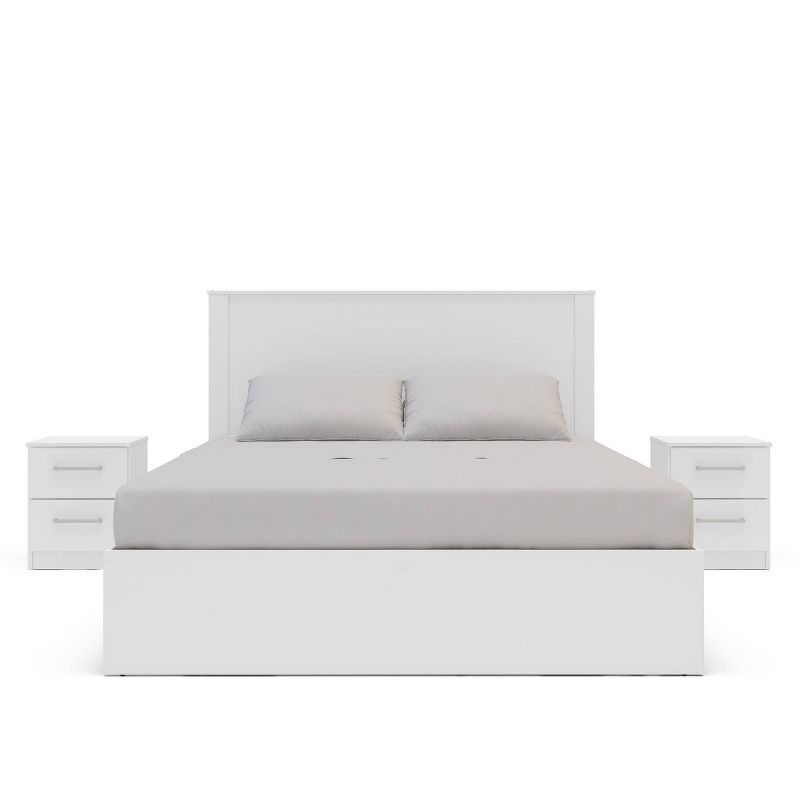 Juliette White Queen Bedroom Set with Engineered Wood and Melamine Finish