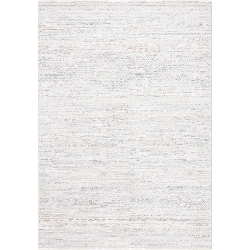 Ivory Beige Hand-Knotted Wool Viscose Area Rug 4'x6'