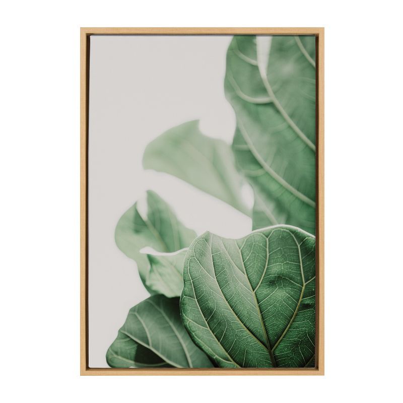 Sylvie Plant Study Green Leaves Framed Canvas Art