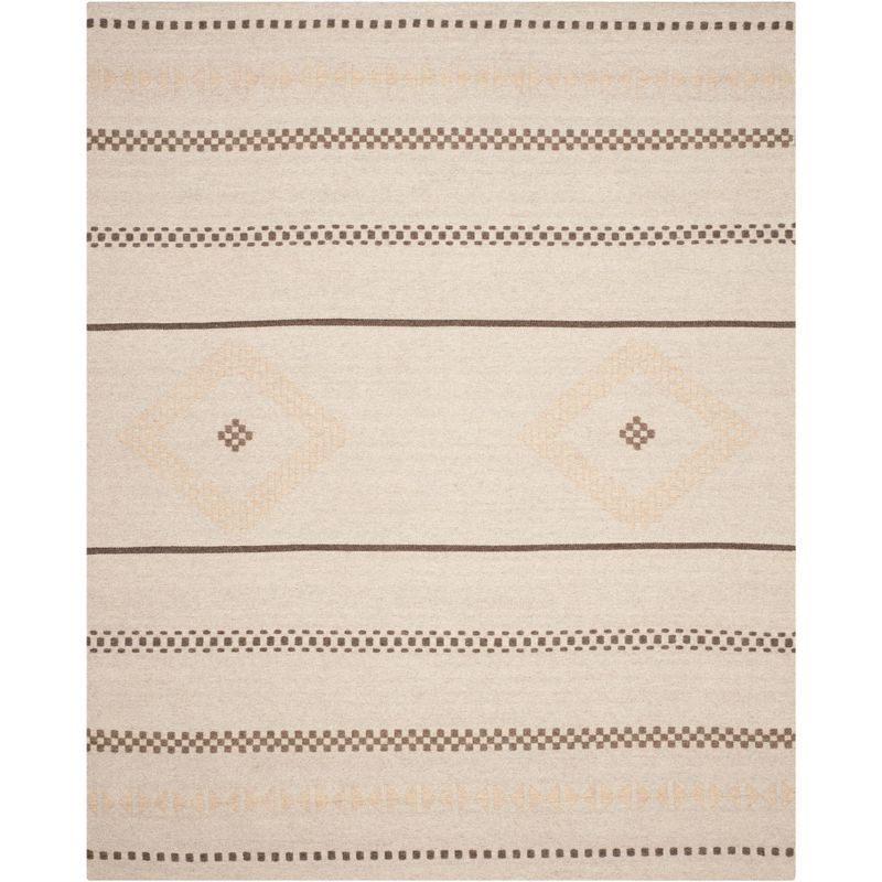 Sublime Handmade Wool Flat Weave Reversible Rug, Natural, 8' x 10'