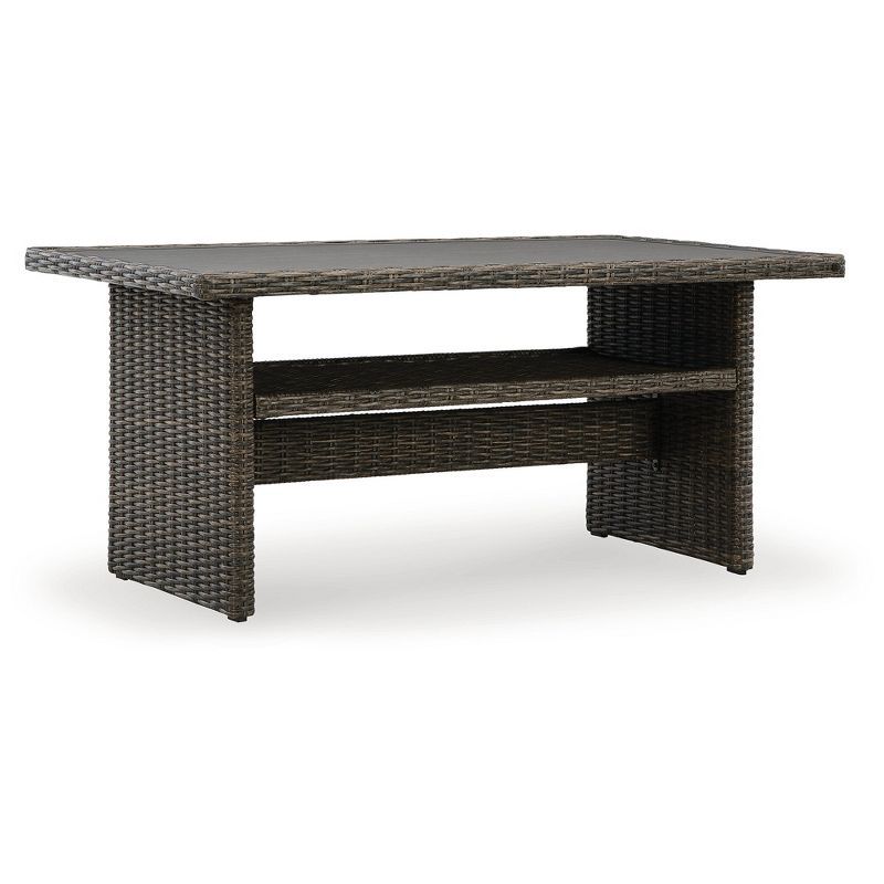 Brook Ranch Dark Brown Wicker Outdoor Rectangular Table